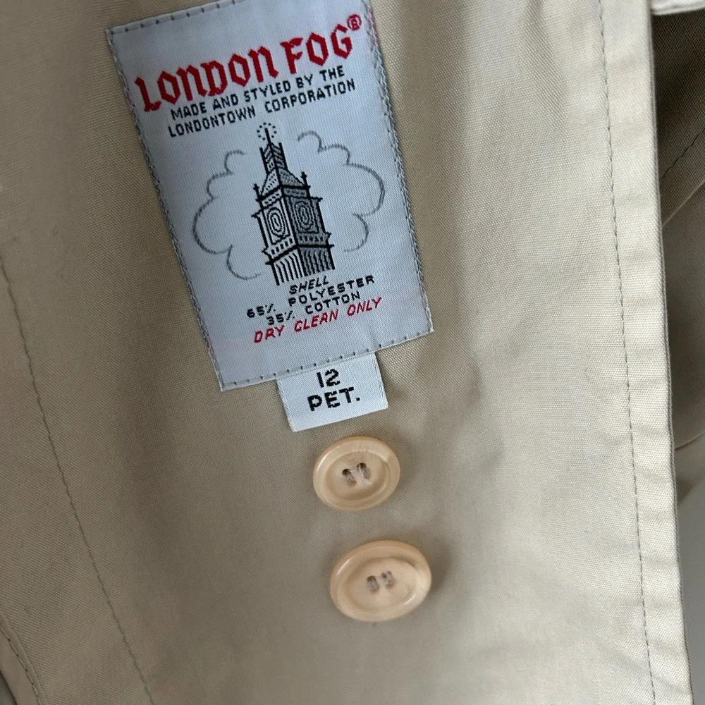 London Fog classic removable liner tan trench coat - Picture 5 of 13